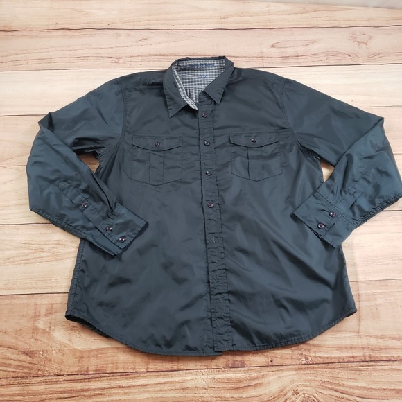 7 For All Mankind Shirt Mens Extra Large Blue Outdoor Button Up Casual Adult XL - Picture 1 of 8